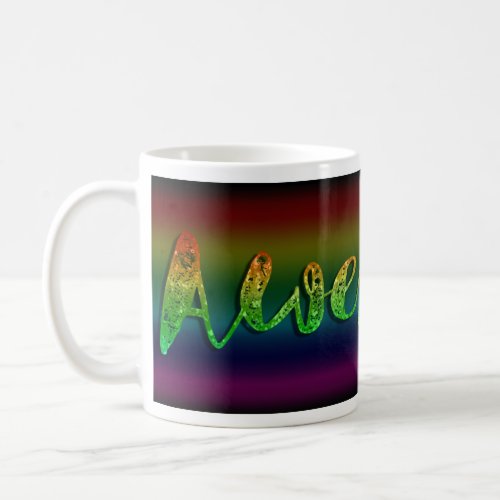 Awesome Glitter Rainbow Statement Cute Fun Coffee Mug