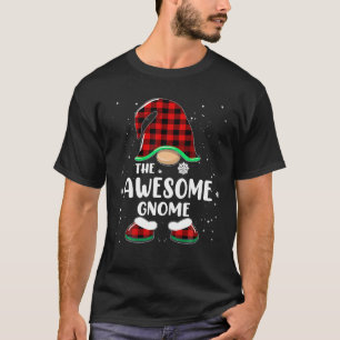 Awesome Gnome Buffalo Plaid Matching Family T-Shirt