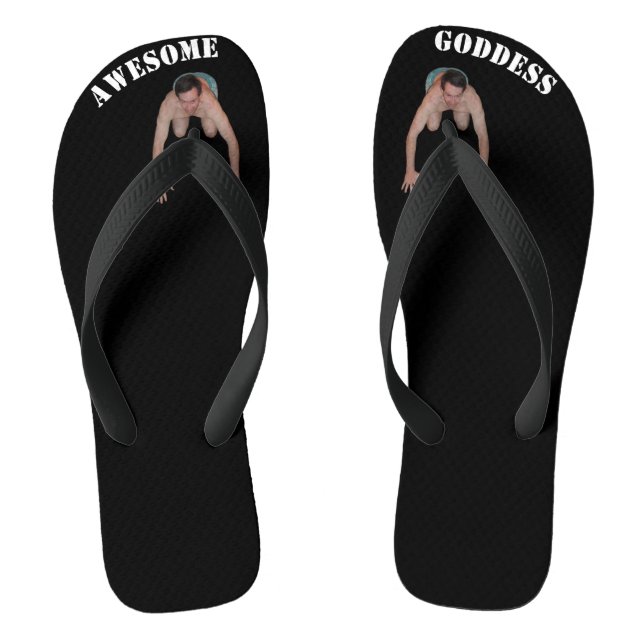 Awesome Goddess Flip Flops (WIDE STRAPS) (Footbed)
