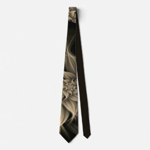 Awesome Gold Flower Fractal Neck Tie