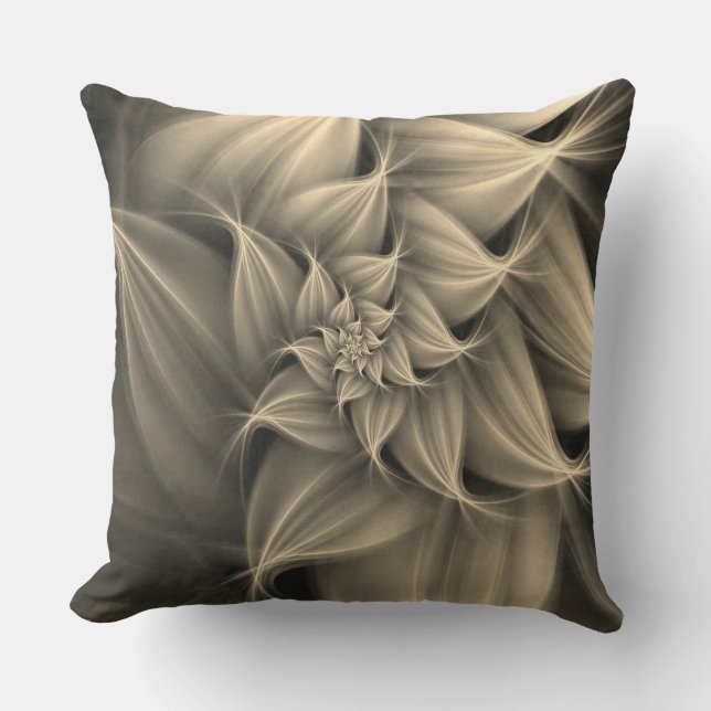 Awesome Gold Flower Fractal  Outdoor Pillow (Front)