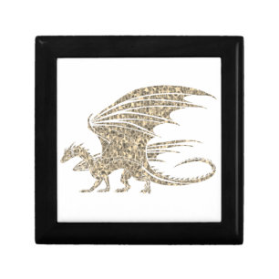 Awesome Golden Mosaic Dragon Gift Box