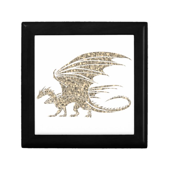 Awesome Golden Mosaic Dragon Gift Box (Front)