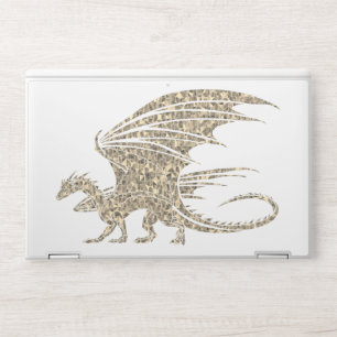 Awesome Golden Mosaic Dragon HP Laptop Skin