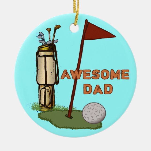 Awesome Golf Dad  ornament  (Front)