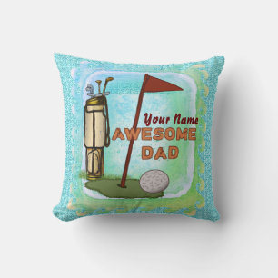 Awesome Golf Dad Throw Pillow