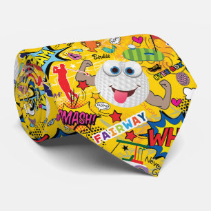 ⛳️Awesome golf mix yellow 💛 Neck Tie