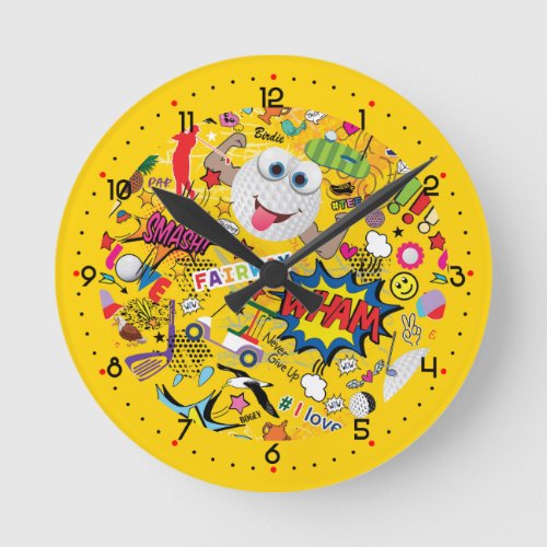 ️Awesome golf mix yellow  Round Clock
