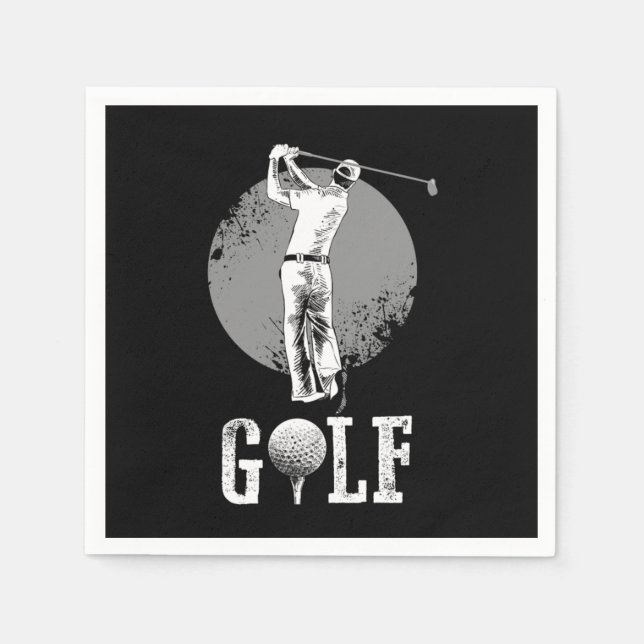 Awesome Golf Player Sports Golf Club Gift Napkins (Front)