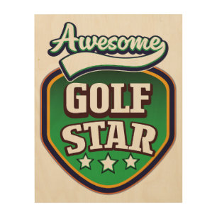 Awesome Golf Star  Wood Wall Art