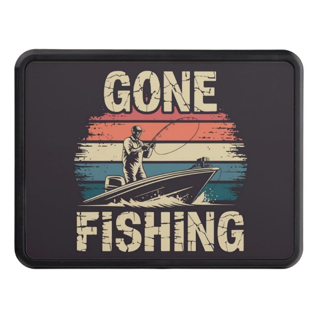 Awesome Gone Fishing stylish and cool  Hitch Cover (Front)