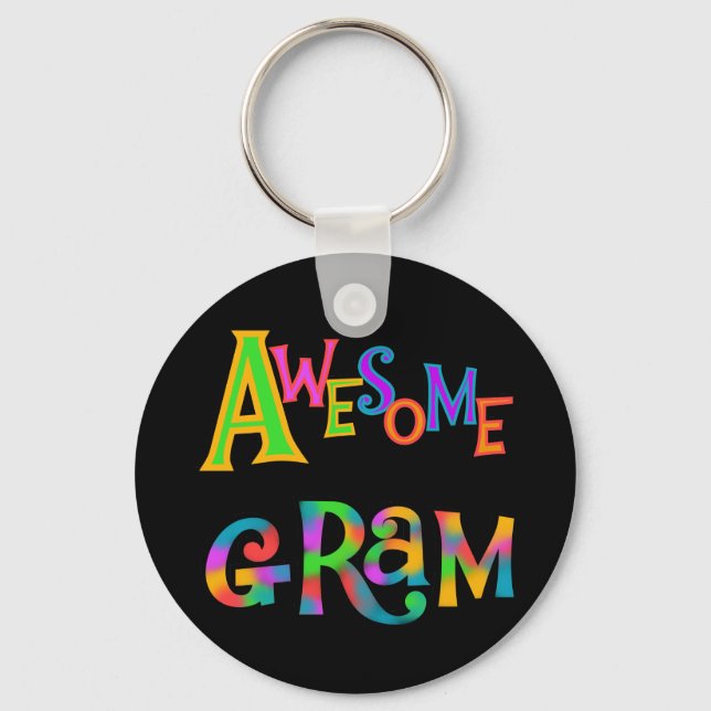 Awesome Gram T-shirts and Gifts Keychain (Front)