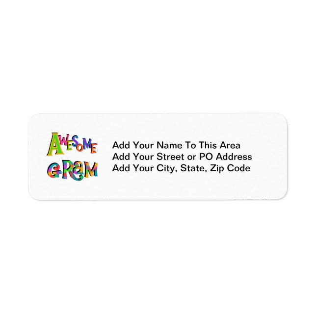 Awesome Gram T-shirts and Gifts Label (Front)