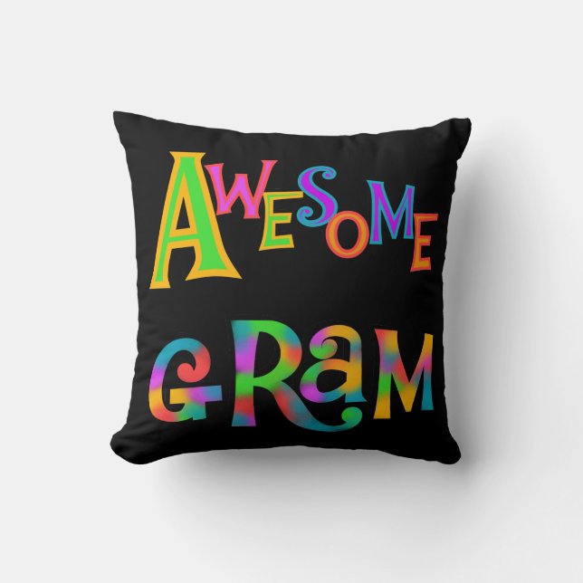 Awesome Gram T-shirts and Gifts Throw Pillow (Front)