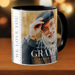 Awesome Grampa Since 20XX Simple Elegant Photo Mug<br><div class="desc">This simple and modern design is composed of serif and cursive typography and add a custom photo</div>