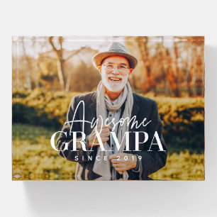 Awesome Grampa Since 20XX Simple Elegant Photo Paperweight