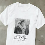 Awesome Grampa Since 20XX Simple Elegant Photo T-Shirt<br><div class="desc">This simple and modern design is composed of serif and cursive typography and add a custom photo</div>