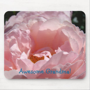 Awesome Grandma! mousepad Pink Rose Flower