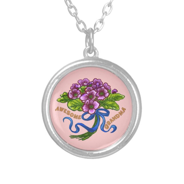 Awesome Grandma Silver Plated Necklace (Front)