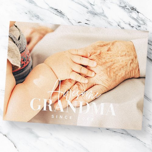 Awesome Grandma Since 20XX Simple Elegant Photo Canvas Print