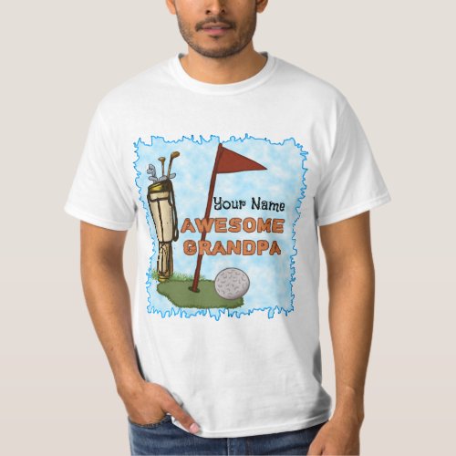 Awesome Grandpa Golf custom name T_Shirt