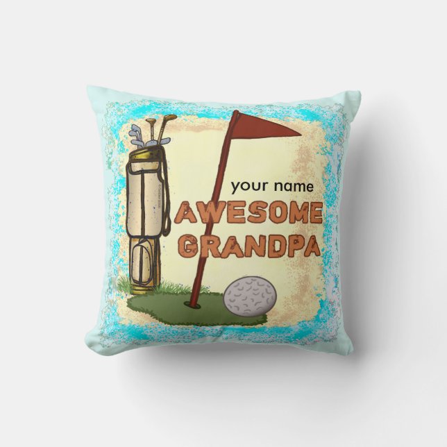 Awesome Grandpa Golf  pillow (Front)
