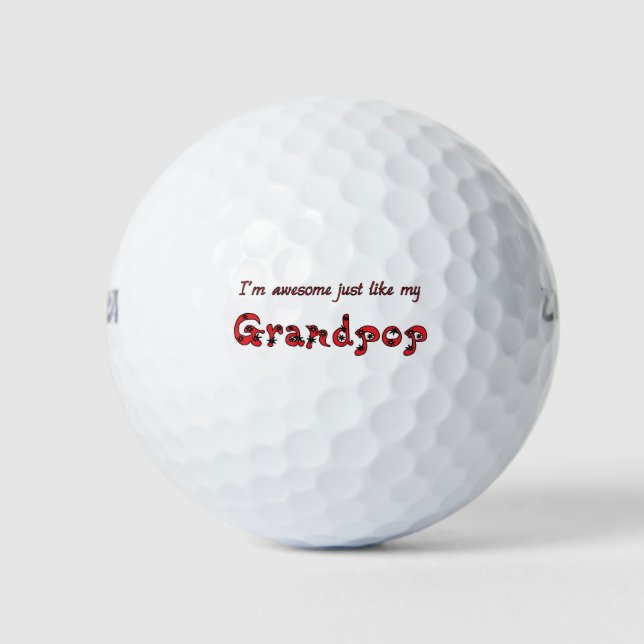 Awesome Grandpop Golf Balls (Front)