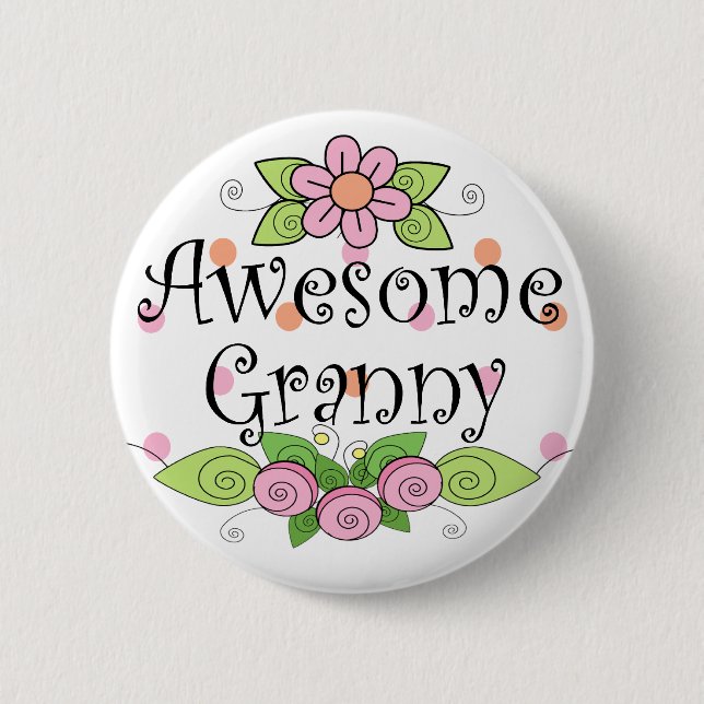 Awesome Granny T-Shirt Pinback Button (Front)