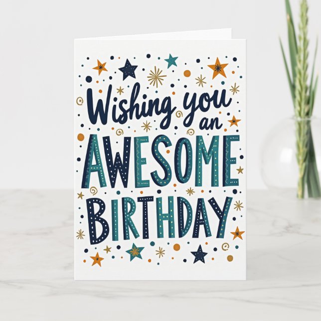 Awesome Graphic Birthday Card (Front)