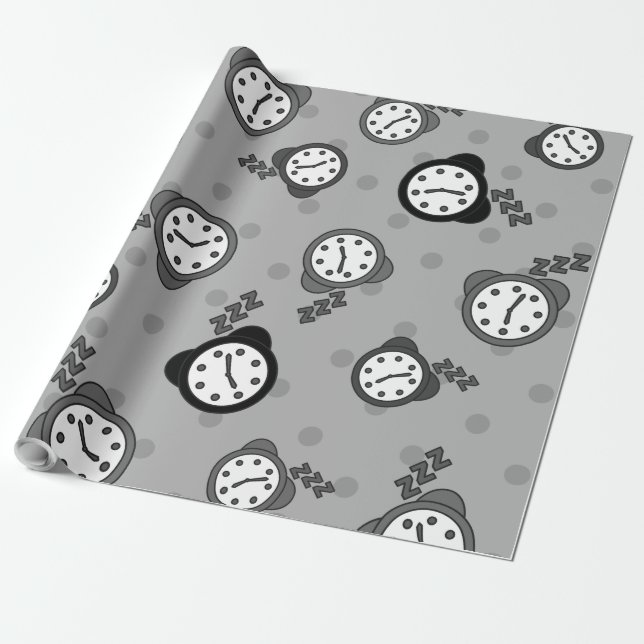 Awesome gray birthday party wrapping paper (Unrolled)