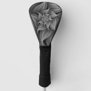 Awesome Gray Flower Fractal  Golf Head Cover