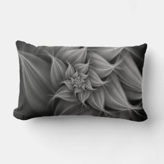 Awesome Gray Flower Fractal  Lumbar Pillow
