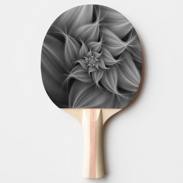 Awesome Gray Flower Fractal  Ping Pong Paddle (Front)
