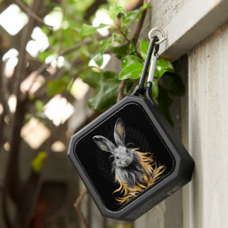 Awesome Gray Rabbit on Fire Bluetooth Speaker