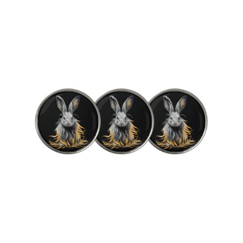 Awesome Gray Rabbit on Fire  Golf Ball Marker