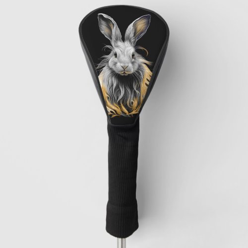 Awesome Gray Rabbit on Fire  Golf Head Cover