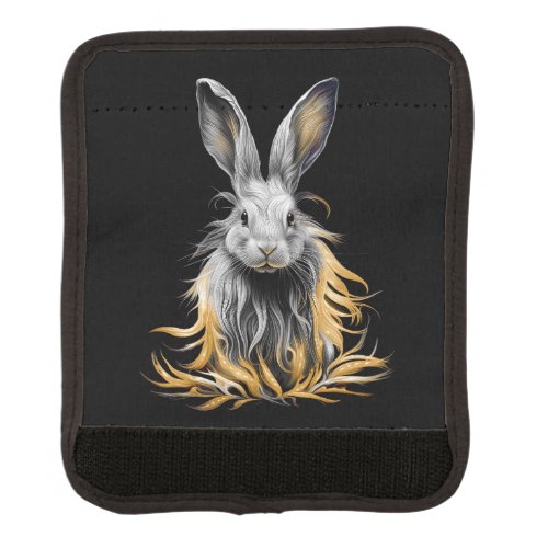Awesome Gray Rabbit on Fire  Luggage Handle Wrap