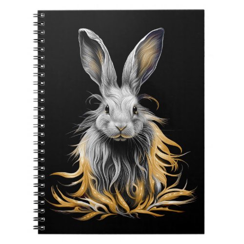 Awesome Gray Rabbit on Fire  Notebook