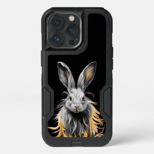 Awesome Gray Rabbit on Fire  iPhone 13 Pro Case