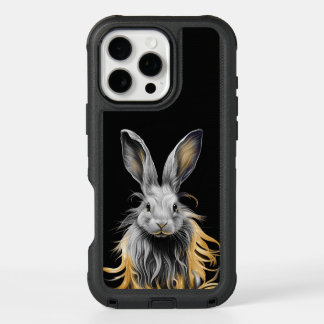 Awesome Gray Rabbit on Fire  iPhone 16 Pro Max Case
