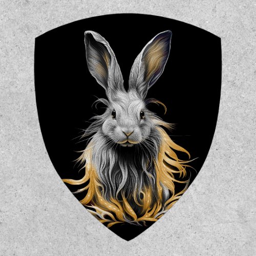 Awesome Gray Rabbit on Fire  Patch