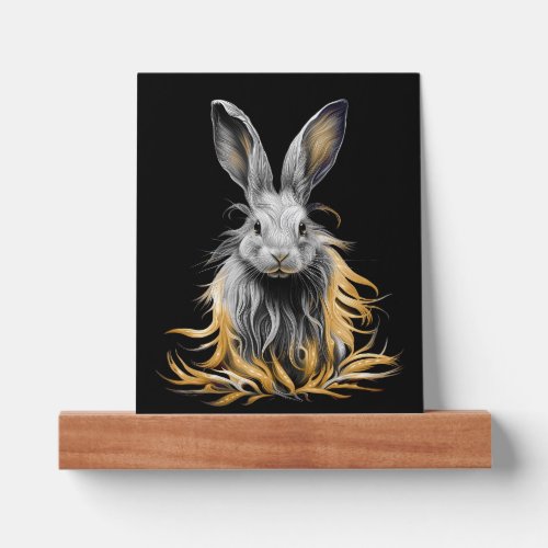 Awesome Gray Rabbit on Fire  Picture Ledge