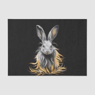 Awesome Gray Rabbit on Fire  Tissue Paper