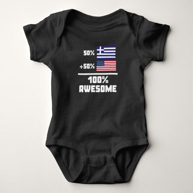 Awesome Greek American Baby Bodysuit (Front)