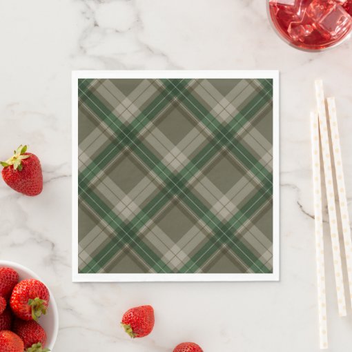 Awesome Green Plaid Napkins Zazzle