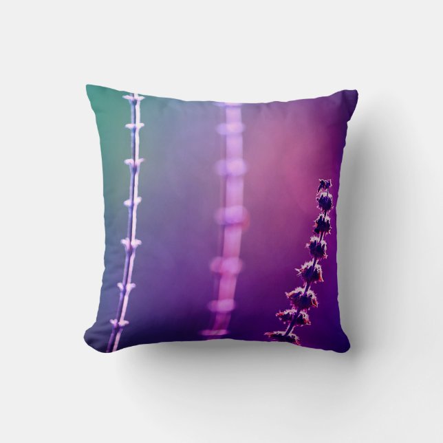Awesome Green Purple Lavender Throw Pillow Cushion (Front)