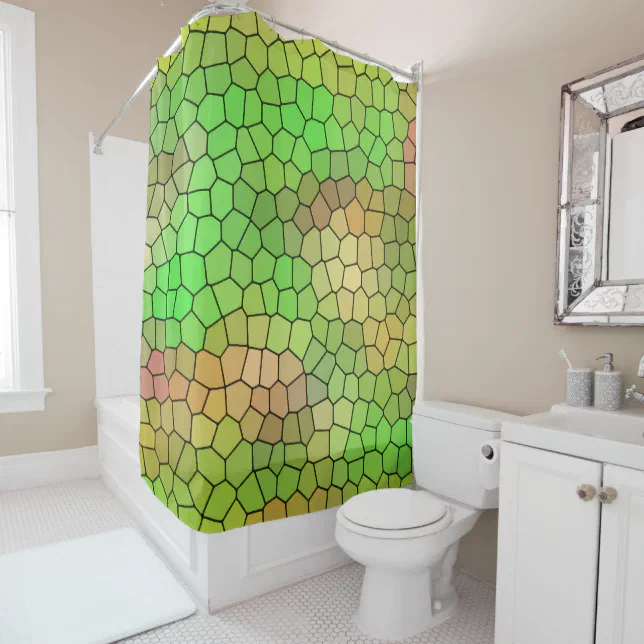 Awesome Green Stained Glass Design Shower Curtain Zazzle