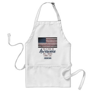 Awesome Grill Master Patriotic American Flag Adult Apron