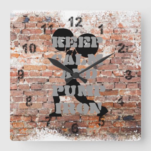 AWESOME GRUNE GYM SQUARE WALL CLOCK
