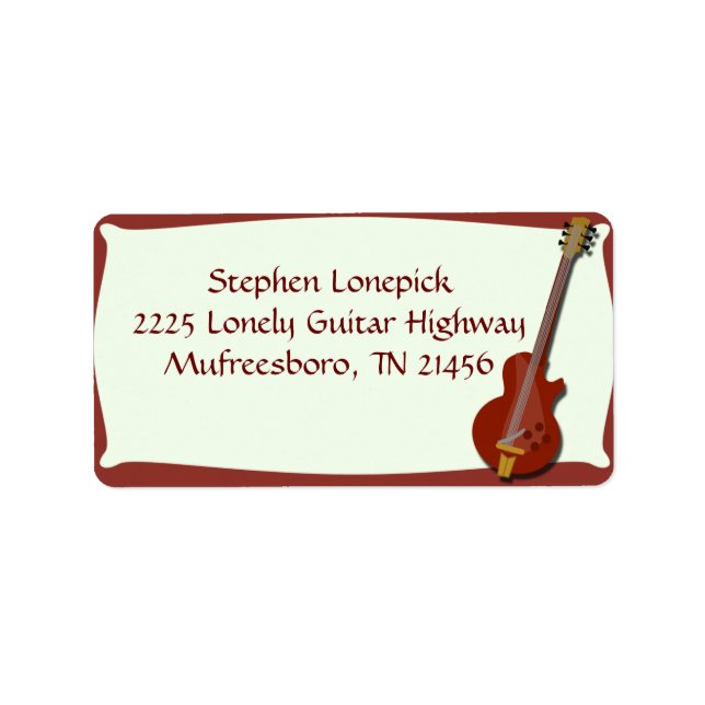 Awesome Guitar Red Electric Fifties Fun  Label (Front)